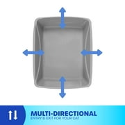 Petmate Basic Open Top Cat Litter Pan Plastic Cat Litter Box, Jumbo, Grey