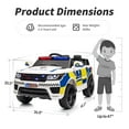 thumbnail image 3 of Outfunny Electric Police Car for Kids, 24 Volt Kids Ride on Toys w/ 400W Motors, Megaphone, Remote, Bluetooth - White, 3 of 10