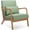 Aqua Green, variant on Mid Century Modern Accent Chair, Arm Chair Living Room Chairs with Lumbar Pillow Upholstered Lounge Reading Chair with Solid Wood Frame & Corduroy Fabrics for Living Room Bedroom (Dark Gray)