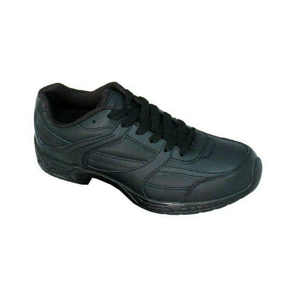 Genuine Grip 1010-11.5W Mens Leather Slip-Resistant Jogger Work Shoe Black - Size 11.5