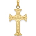 thumbnail image 4 of 14K Yellow Gold Double Sided Engraved Cross Charm Made In United States k8325, 4 of 5