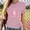 #430-Pink, variant on Ladies' Round-neck Breast Printed Short-sleeved T-shirt Top