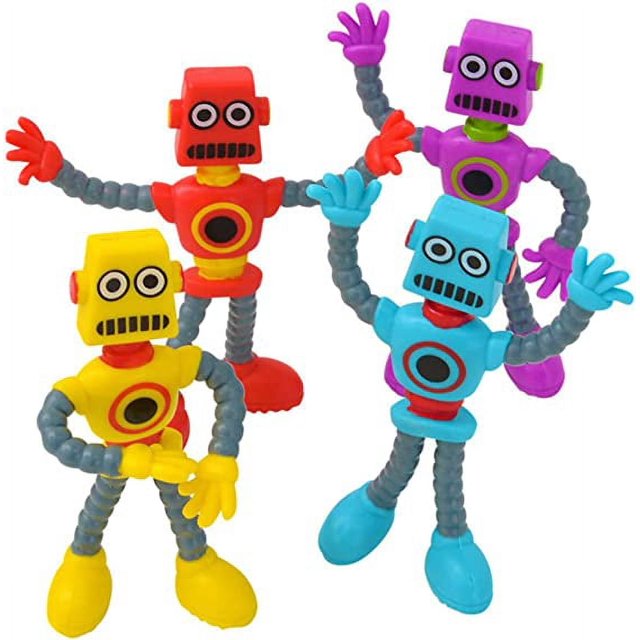 YOPTOP Bendable Robot, Assorted Colors and Styles -12 Pack- Party Favor, Accessory, Goody Bags, Prizes, Piñatas, Carnivals