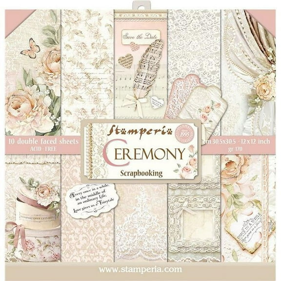 Stamperia Double-Sided Paper Pad 12"X12" 10/Pkg-Ceremony, 10 Designs/1 Each