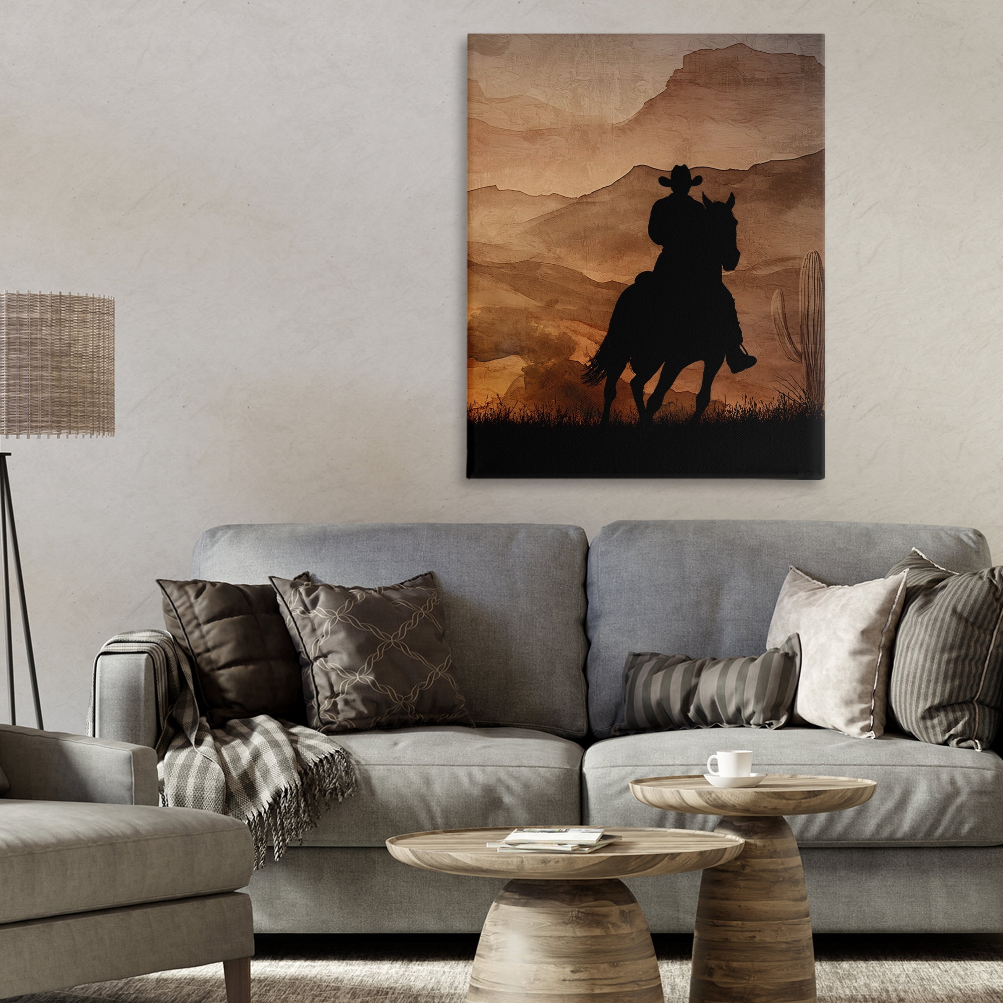 Stupell Industries Cowboy's Sunset Ride Canvas Wall Art, design by Kim Allen