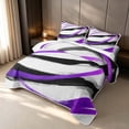 thumbnail image 3 of Erosebridal Modern Abstract Quilt King, Ombre Brush Strokes King Coverlet Set, Black White Purple, Reversible 3pcs 1 Bedspread and 2 Pillowcases, 3 of 7