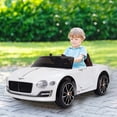 thumbnail image 2 of Aosom Voiture Électrique 12V Bentley sous Licence avec Télécommande pour Enfants, Jouet à Chevaucher pour Tout-Petits, Cadeau, Blanc, 2 of 9