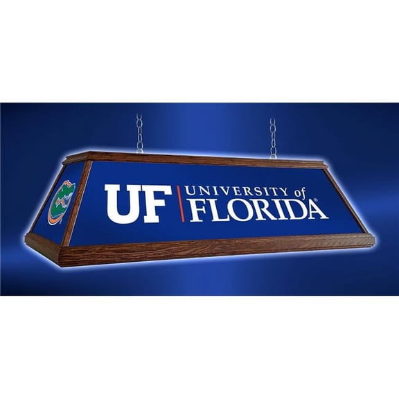 Grimm Industries UF-330-01 49 in. Premium Deluxe Wood Pool Table Light UF University Logo, Orange & Blue