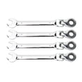 thumbnail image 2 of Ratchet Wrench Set, Open End Wrench With Swivel Head 14 Piece Articulated Ratchet Wrench Set Double Ended Open End Wrench Flexible Spline Gear Metric Ratcheting Tool, 2 of 8