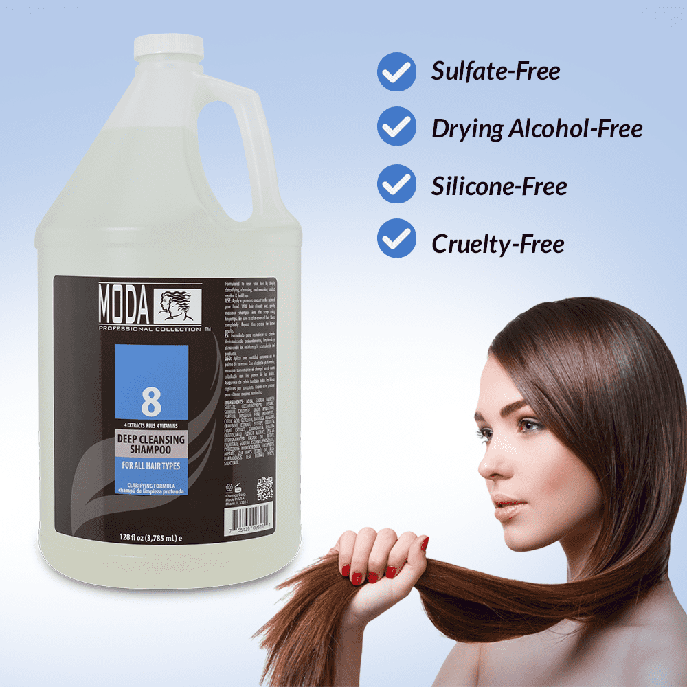 MODA - Shampoo, Cleansing For All Hair Types - Nourishing Formula - 128Oz