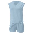 thumbnail image 5 of MuXiKeJi Clothes Women Outfits Short Sleeve Summer Set Casual Loungewear Matching Shorts Pocket Design Daily Wear Style, 5 of 6