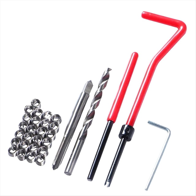 Kit de Reparación de Roscas de 30 Piezas para Restaurar Roscas Dañadas, Llave Inglesa, Broca Helicoidal, Herramienta Manual, Herramientas de Reparación de Roscas M5x0.8
