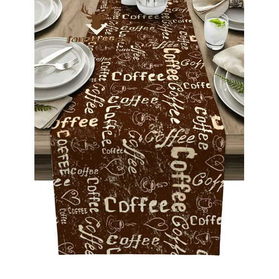Retro Style Farmhouse Coffee Table Runner Home Wedding Table Flag Mat Table Centerpieces Decoration Party Dining Long Tablecloth