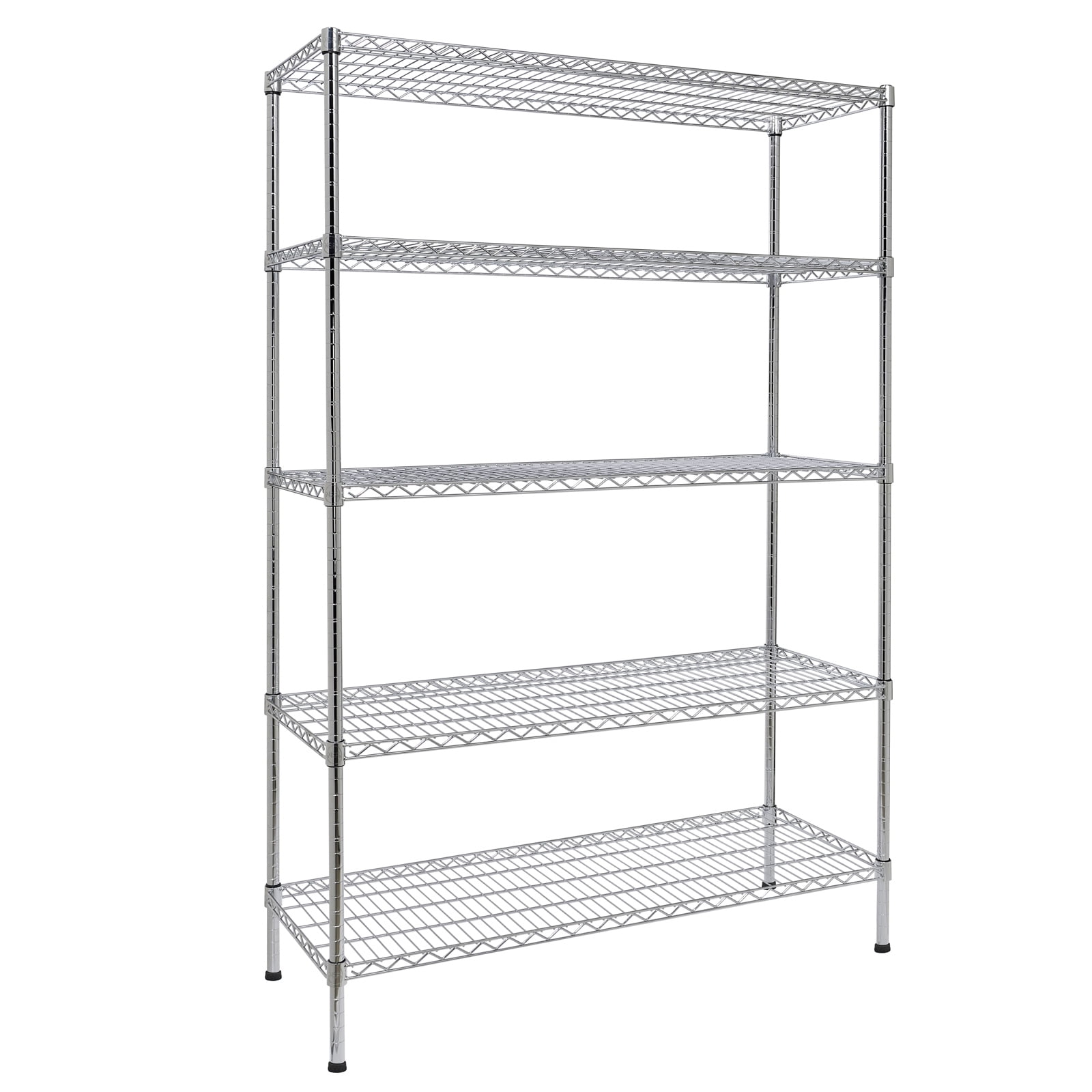 5 Tier Adjustable Storage Shelving Unit Chrome Walmart