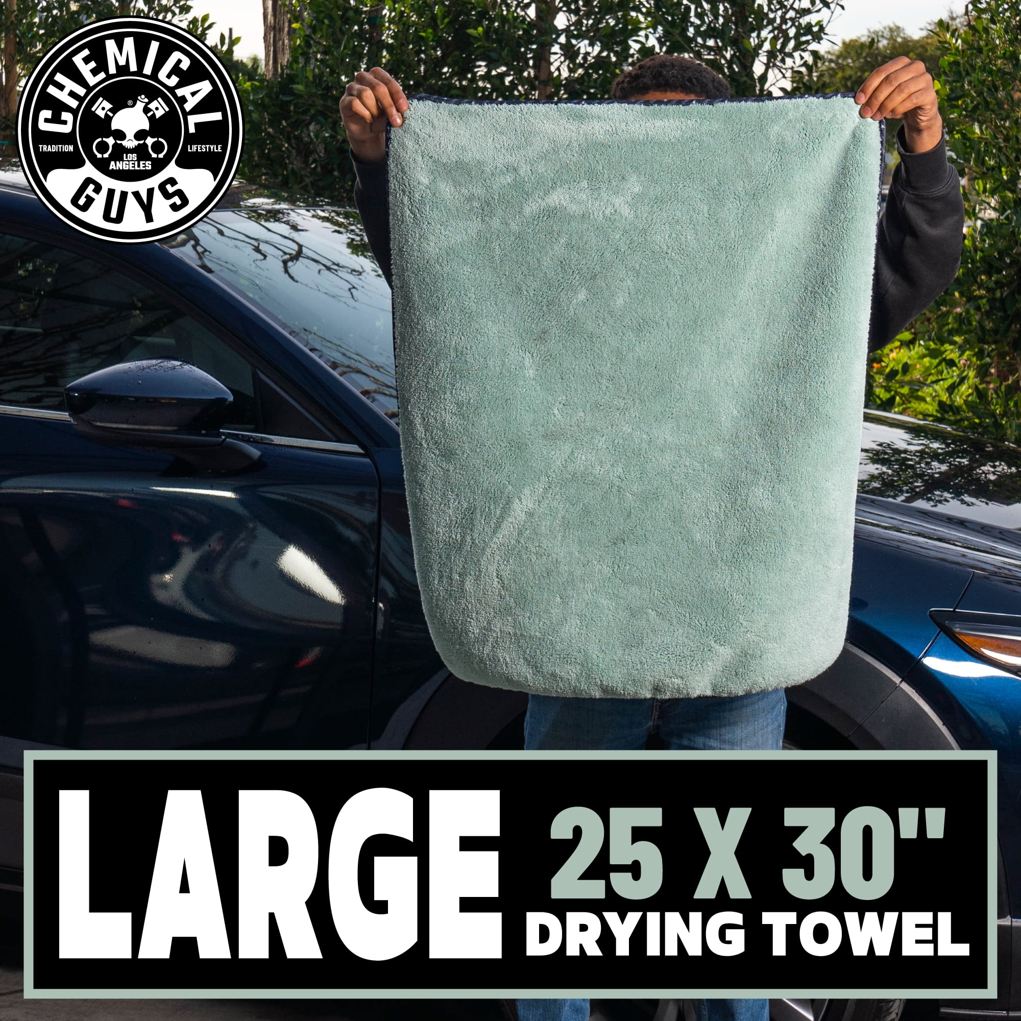 Chemical Guys MIC529 Ultimate Super Plush Drying Towel, Olive Green, 1  Piece, (25x30) 