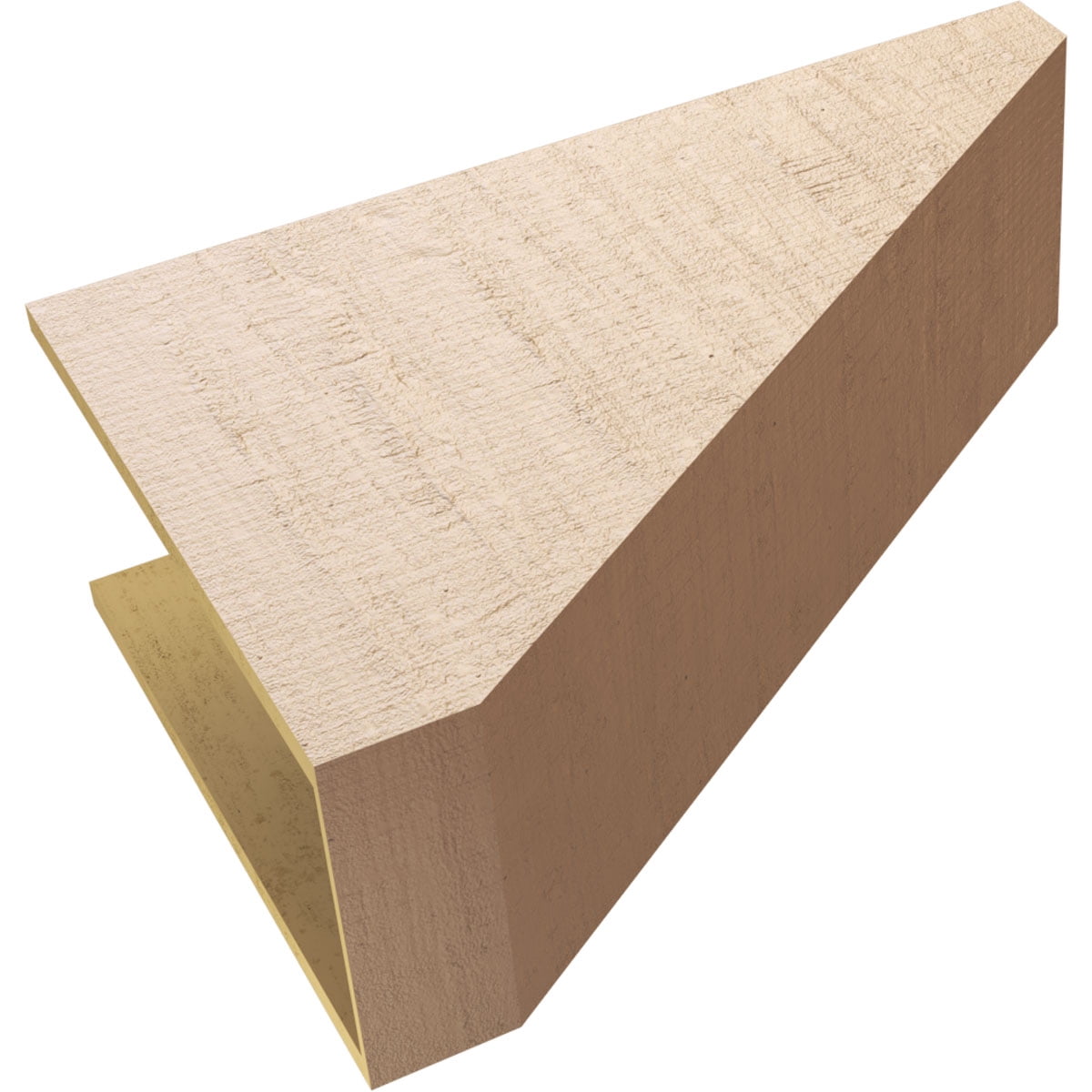 12"W x 36"D x 24"H Classic Concord Rough Cedar Woodgrain TimberThane Corbel, Primed Tan