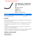 thumbnail image 2 of Lower Radiator Hose - Compatible with 1994 - 2001 Dodge Ram 1500 3.9L V6 GAS 1995 1996 1997 1998 1999 2000, 2 of 2