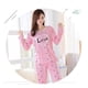 thumbnail image 5 of unbranded Conjunto De Pijamas De Manga Larga Para En Rosa Con Cuello Redondo Y Estampado Casual Para Mujer, 5 of 8