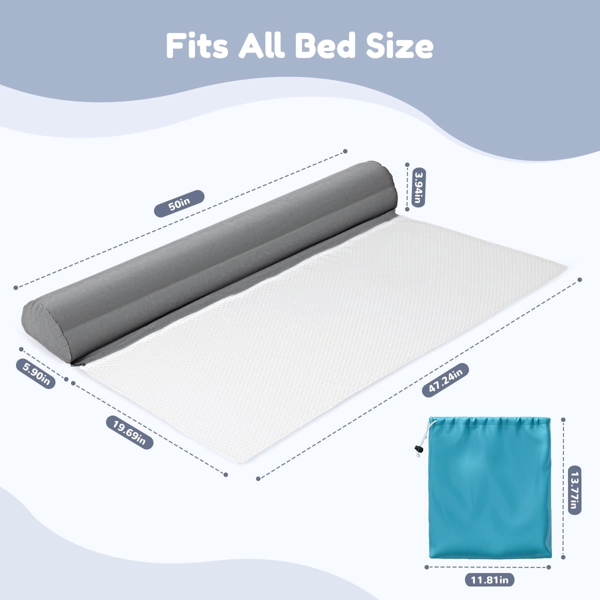 Toddler Bed Rails, Toddler Bed Bumpers Fits Twin Full Queen King Size Beds, 2 Pack