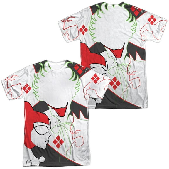Dco Joker Harley Inline Unisex Adult Sublimated Costume T Shirt (Front/Back), X-Large Multicolor