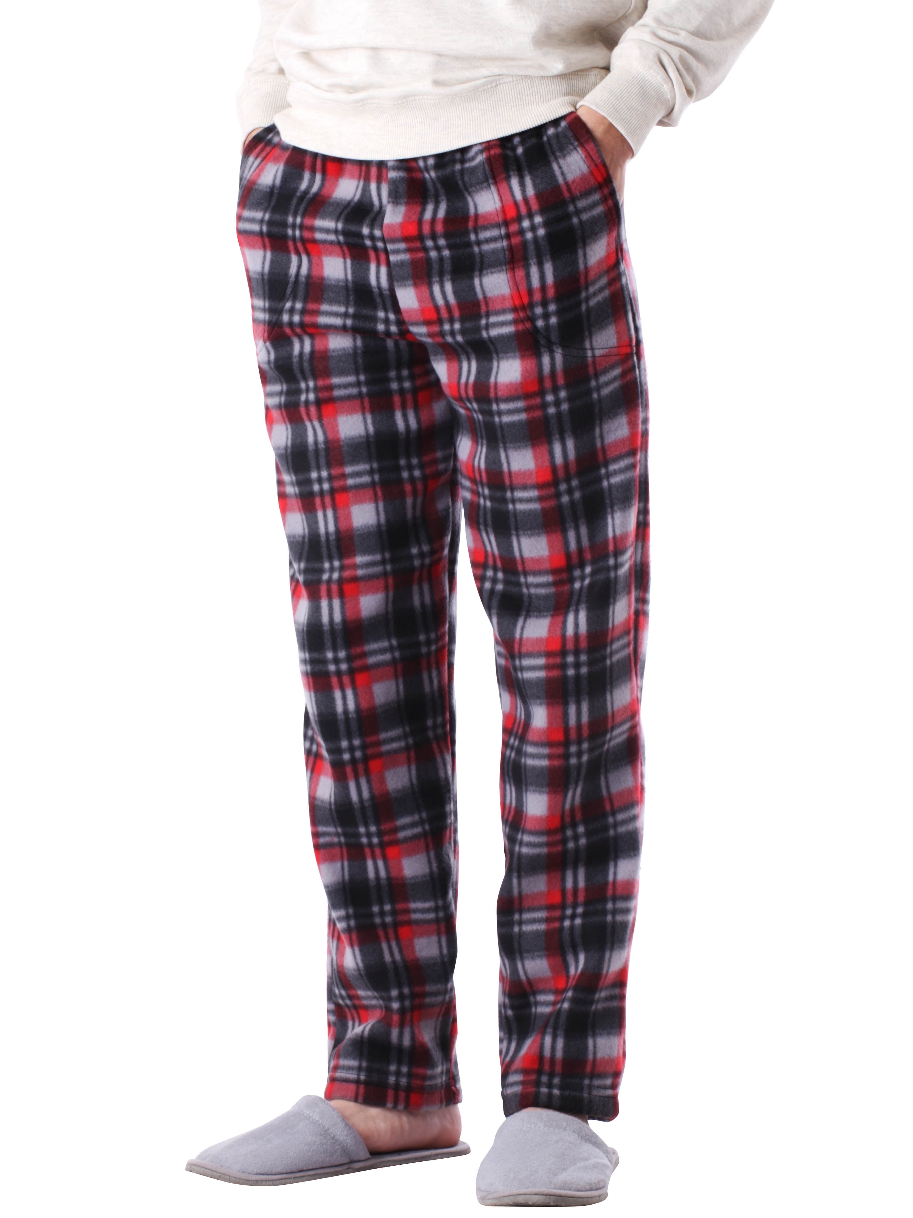 Ma Croix Mens Premium Plaid Pajama Pants Knit Fleece Lounge PJ Bottom ...