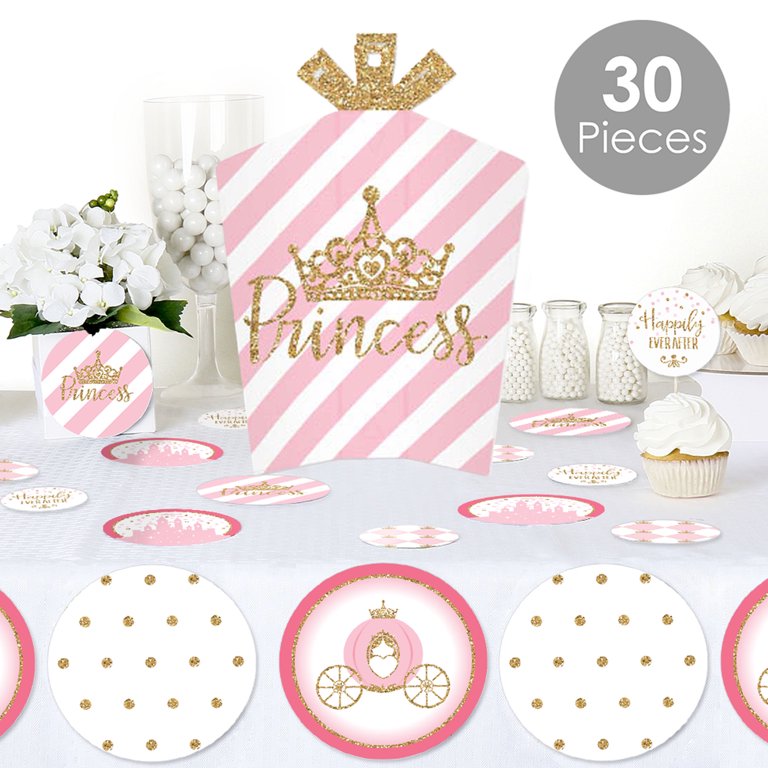 Big Dot of Happiness Little Princess Crown - Pink Princess Baby Shower or  Birthday Party Centerpiece Sticks - Showstopper Table Toppers - 35 Pieces 