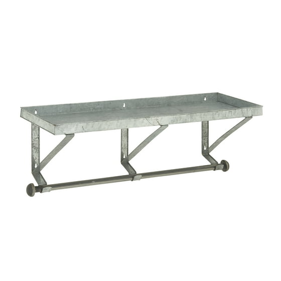 Robust Metal Wall Shelf with Rod