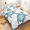 thumbnail image 4 of Move Over Ensembles de Literie Bleus Turtle Housse de Couette Océan Motif Turtle Microfibre Sans Remplissage, 4 of 7