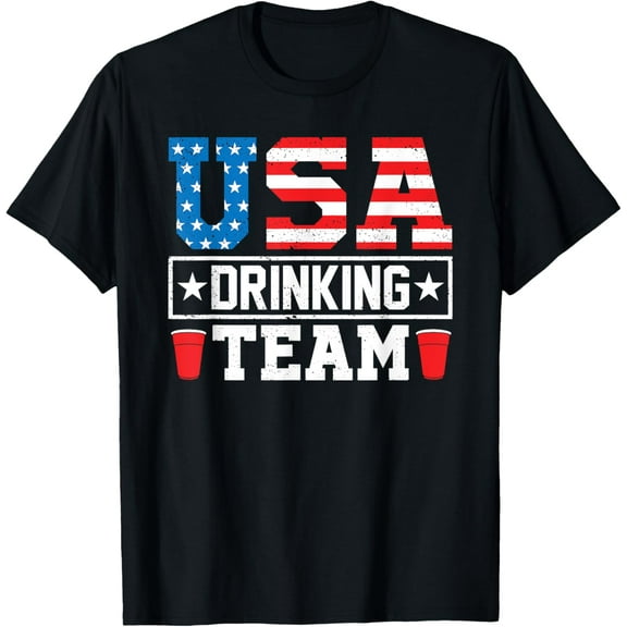 Playful Comfort Tee - USA Drinking Team Funny Drinking Beer Lover T-Shirt