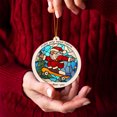 thumbnail image 4 of Skater Santa Claus Stained Glass Suncatcher Ornament – Text Christmas 2025 Tree Decoration Gift for Family, Friends, Man & Woman, 4 of 6