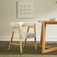 thumbnail image 4 of Walker Edison Modern Solid Wood Curved Dining Chair with Boucle, Set of 2, Ivory, 4 of 12
