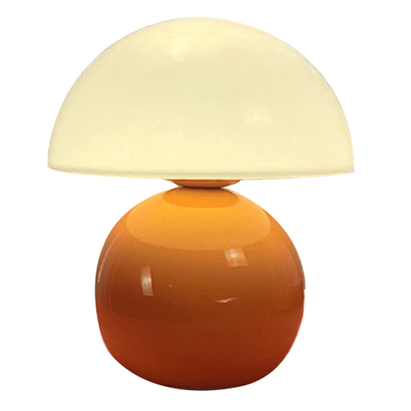 Mushroom Lamp Table Bedside Nightstand Lamp for Bedroom Cute Mini Mid Century Modern Lamp Dimmable Orange US Plug,1 x lamp holder 1 x lamp cap 1 x bulb 1 x English Instruction Manual,Orange