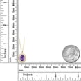 thumbnail image 4 of Gem Stone King 14K Yellow Gold Purple Amethyst and White Diamond Pendant Necklace for Women (1.15 Cttw, Gemstone Birthstone, Oval 8X6MM, With 18 inch Chain), 4 of 5