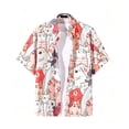 thumbnail image 4 of Juesizh Hawaiian Shirt for Men Short Sleeve Button up Shirts Fashion Casual Summer Printed Beach Shirts, XS-XL, 4 of 5
