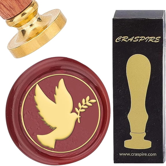 Dove of Peace Wax Seal Stamp Pigeon 25mm Vintage Sealing Wax Stamps Removable Brass Head with Wooden Handle