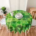 thumbnail image 3 of St Patricks Day Tablecloth Shamrock Spring St Patrick''s Day Tablecloth Round 60 Inch Waterproof Green Plaid Table Cloth for Dining Room Kitchen Table Party Indoor Outdoor St Patricks Decoration, 3 of 6