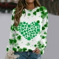thumbnail image 2 of Luxalzxs Womens St. Patrick's Day Fashion Shamrock Printed Loose Long Sleeve Blouse Round Neck Casual Pullover Tops Sweatershirt, 2 of 5