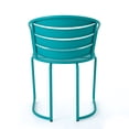 thumbnail image 2 of Monica Bistro Set with Table and 2 Chairs, Teal Metal Patio Furniture Set for Garden Balcony Porch Deck, Outdoor Dining Seating Set of 3, 2 of 5