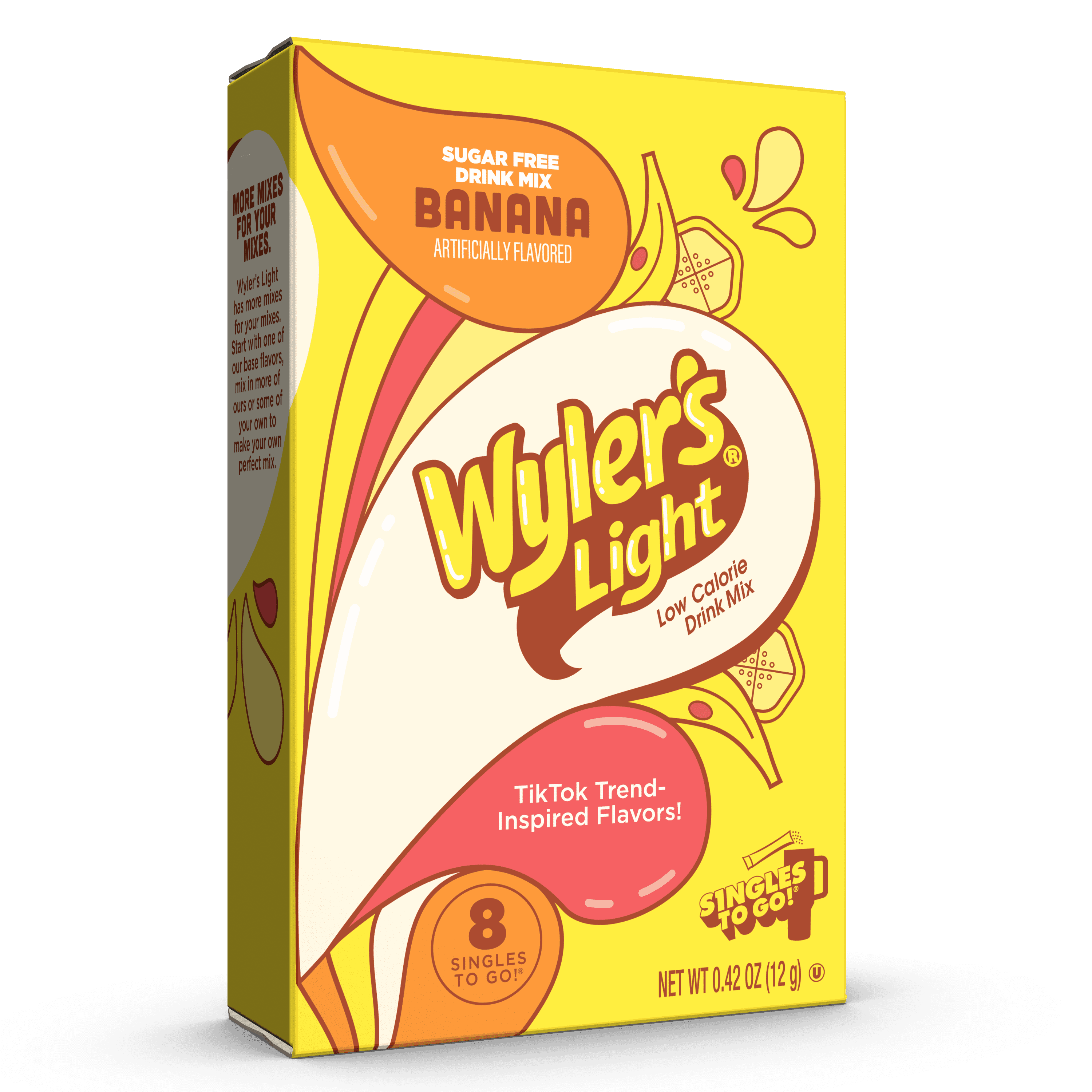 (5 pack) Wyler's Light Watertok Banana, Singles to Go Powdered Drink Mix, 8 Count Packets