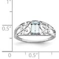 thumbnail image 2 of 925 Sterling Silver Rhodium Plated Aquamarine Ring Size 6, 2 of 6