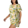 thumbnail image 2 of "Wukai Hawaii Palms Women's Pajama Set - Short-Sleeve Top and Shorts with Elastic Waistband and Pockets for Loungewear, Yoga, and Casual Wear-3X-Large, 2 of 8
