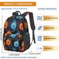 thumbnail image 3 of Basketball and Fire Black Pattern 17" Waterproof Oxford School Backpacks for Teens, S-Shape Padded Straps, for School, Travel, Hiking, Camping, 3 of 5