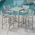 thumbnail image 2 of Noble House Cape Coral 5 Pc Aluminum Bar Set with Grey Tempered Glass Top Table, 2 of 7