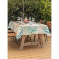 thumbnail image 2 of Outdoor Tablecloth with Umbrella Hole and Zipper, Teal Red Coastal Rectangle Table Cloth 52x70 Inch Waterproof Tablecloth, Nautical Seahorse Beach Coral Starfish Beige Picnic Table Cover for Patio, 2 of 7