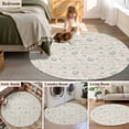thumbnail image 5 of Large Round Rug 8Ft Washable Non-Slip, Blue Easter Circle Area Rugs for Living Room Bedroom, Spring Farmhouse Vintage Bunny Eggs Beige Indoor Floor Mats Carpet Runner for Home Decor, 5 of 8