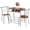 Brown/Silver, variant on LiteHaven 3 Piece Small Round Dining Table Set for Kitchen Breakfast Nook, Wood Grain Tabletop with Wine Storage Rack, Save Space, Brown & Silver