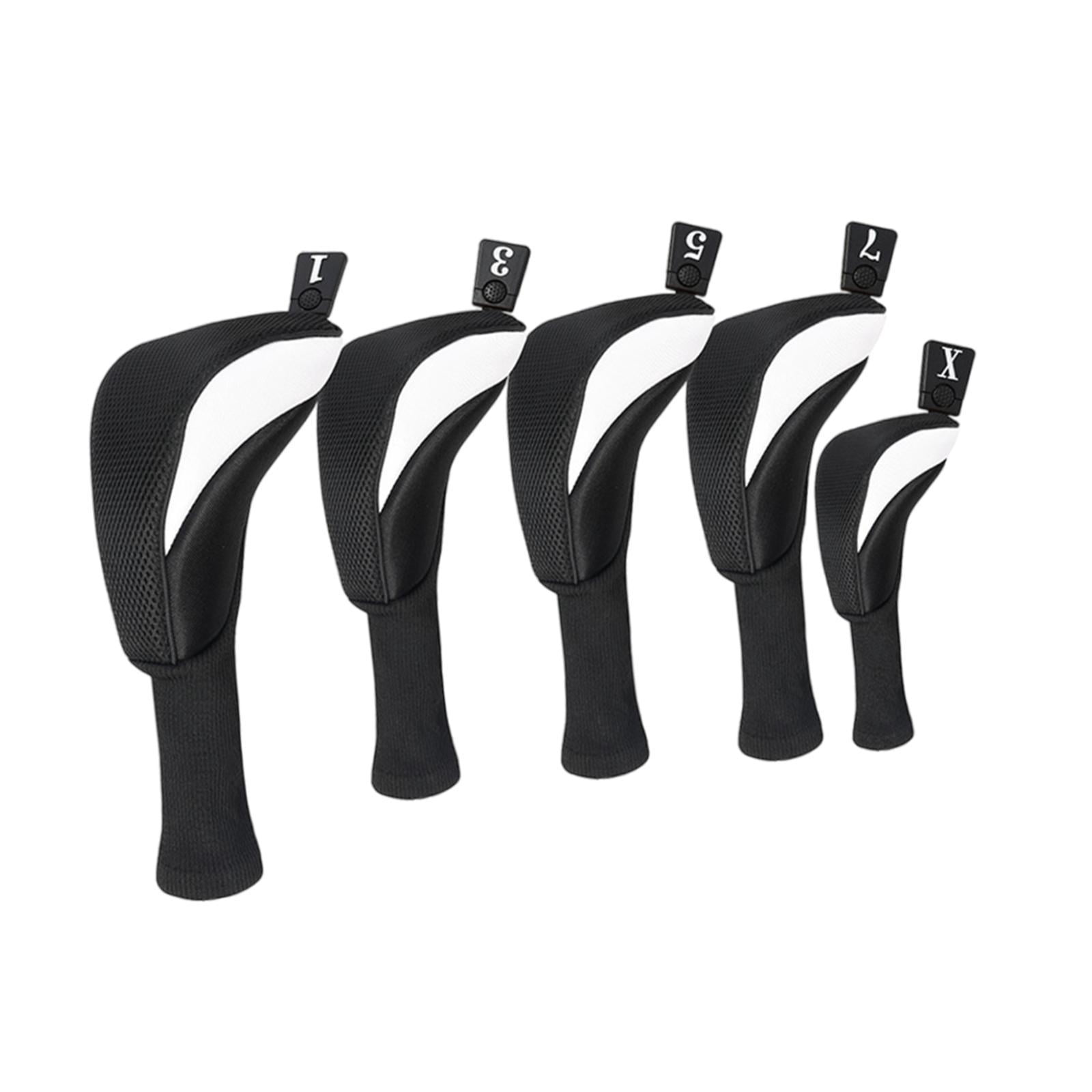 Baoblaze 5 Pieces Golf covers Golf Club Head Cover for Men Women Golfer Gift Black