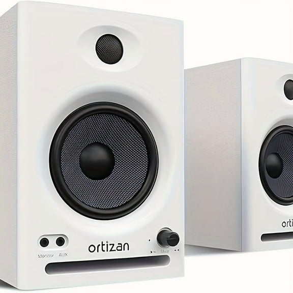 FortuneKey Trading C7 Dual-Mode Wireless Computer PC Monitor Gaming Bookshelf Speakers, Wireless 5.3, 2.0 Studio Monitors, Active Monitor Speakers For Near Field Music Production. (Pair, White)