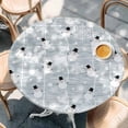 thumbnail image 2 of Cute Snowman Round Tablecloth, Fitted Table Cover with Elastic for 55"-60" Round Tables, Christmas Snowflake Xmas Winter Snowball Table Cloth Outdoor Indoor Dinning Party Waterproof Tablecloths, 2 of 7