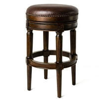 Maven Lane Pullman Backless Bar Stool Vintage Brown Vegan Leather